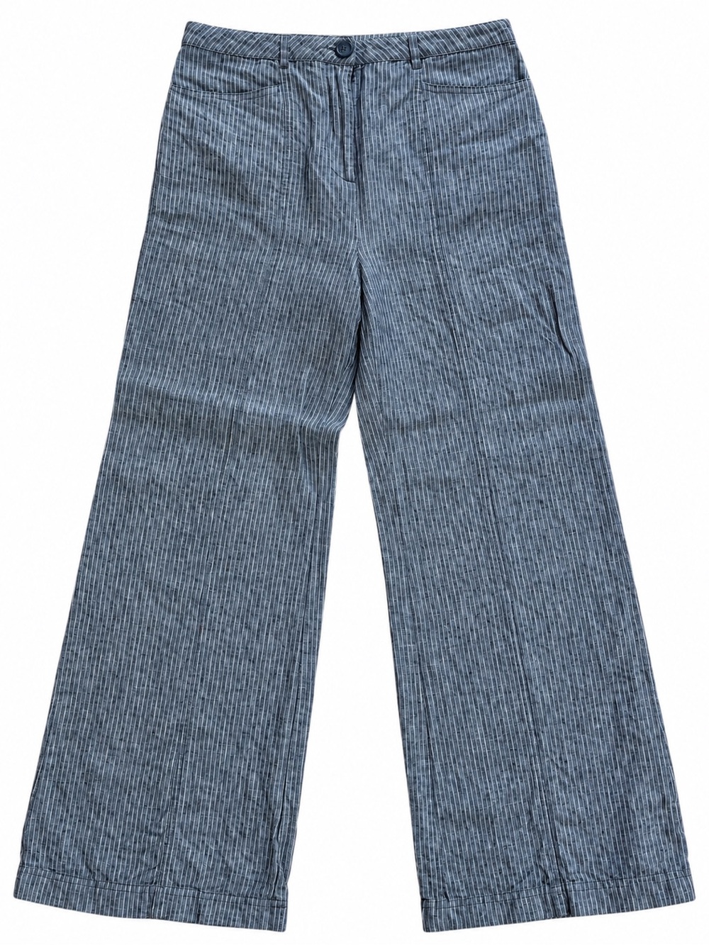 Sundance Navy & White Pinstripe Wide Leg Pants Size 8
